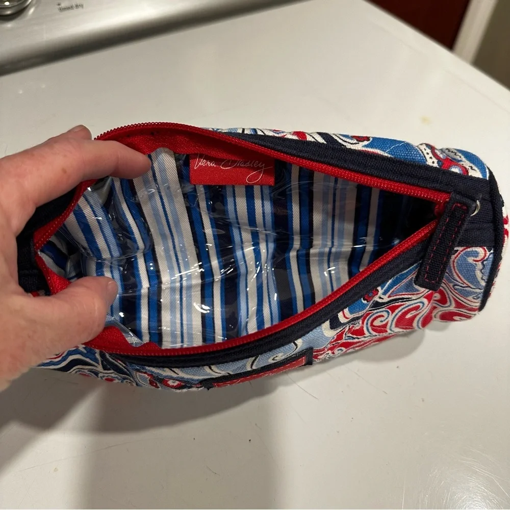 Vera Bradley Seaside Cosmetic Brush Case in Cotton Canvas